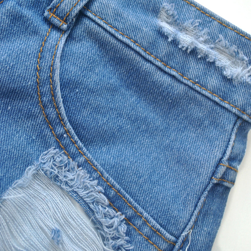 Plus Size Denim Ripped Hole Jeans Shorts MUE 2841