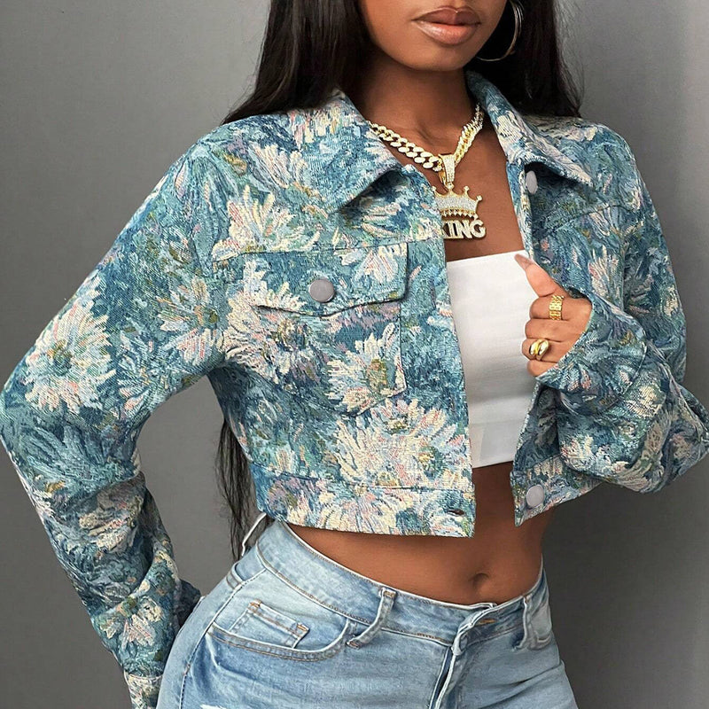 Print Long Sleeve Cardigan Jackets GFRT 42286TBG
