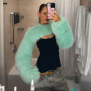 Furry Long Sleeve Ultra Short Jacket GPKJ MR51578