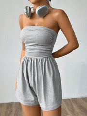 Solid Color Wrap Chest Romper BS 1404