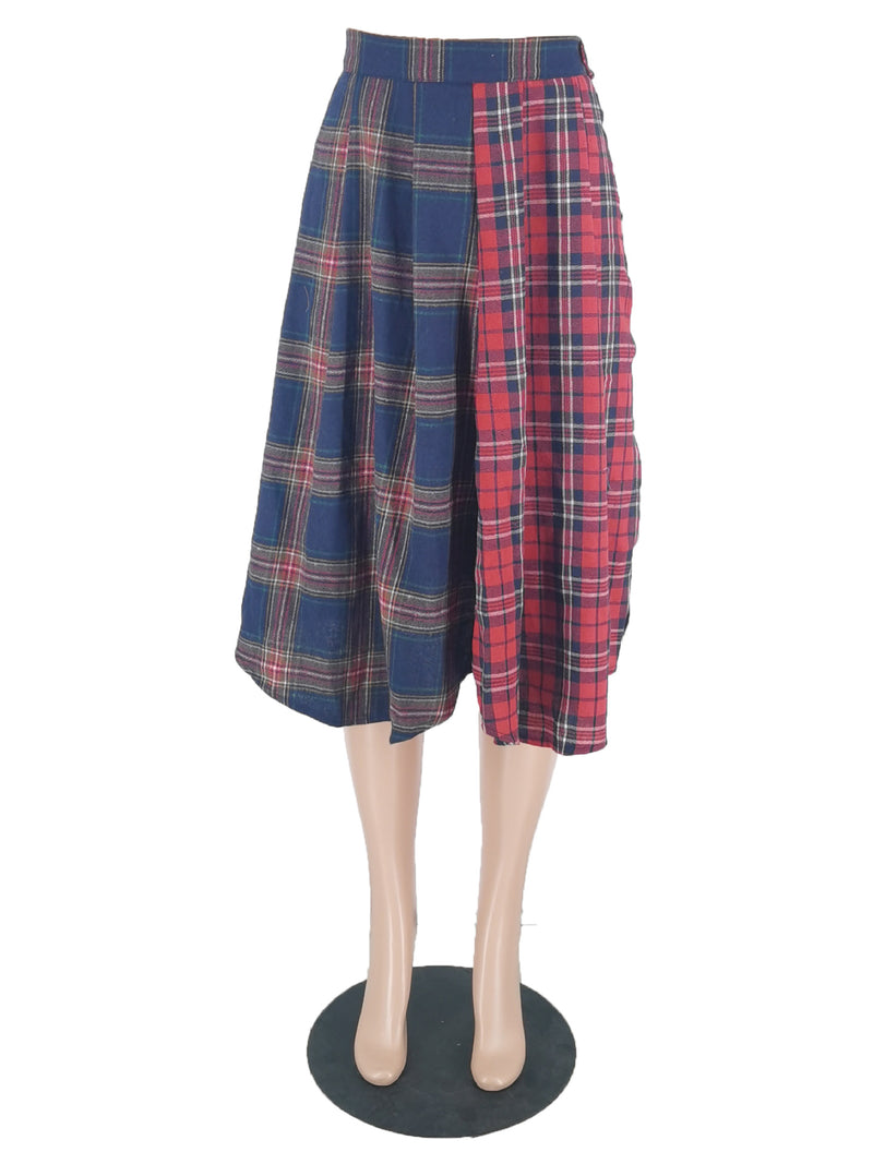 Casual Slit Plaid Half body Skirt ZDF 31333