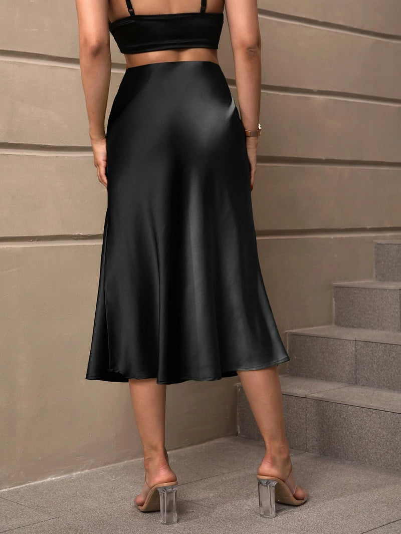 Solid Color A Line Half Body Skirt GYSQ CRDF1460