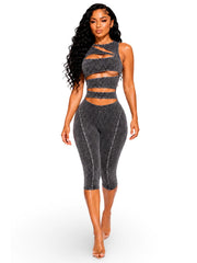 Hollow Out Sleeveless Seventh Jumpsuit CH 26083