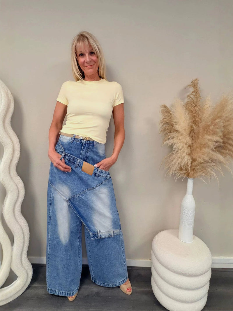 Plus Size Irregelar Patchwork Jeans GYLN 1867