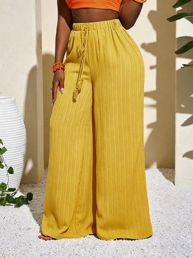 Drawstring Loose Wide Leg Pants HNIF SY031