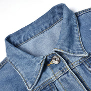 Plus Size Fashion Long Sleeve Denim Coat GKNF TS CH216