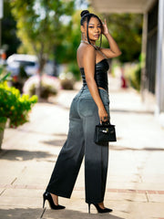 Plus Size Gradient Irrgular Wide Leg Jeans GYLN 8080