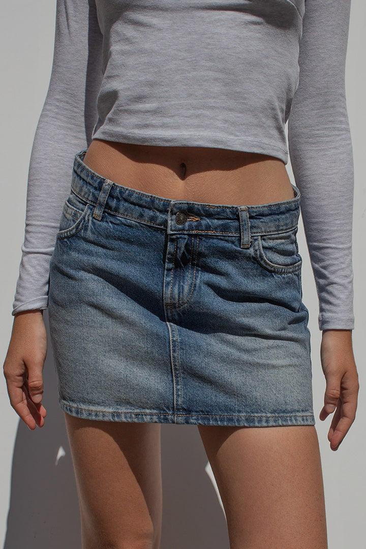Casual Denim Washed Skirts GSMF 14369