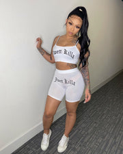 Letter Print Camisole Shorts Two Piece Set WSM 5154