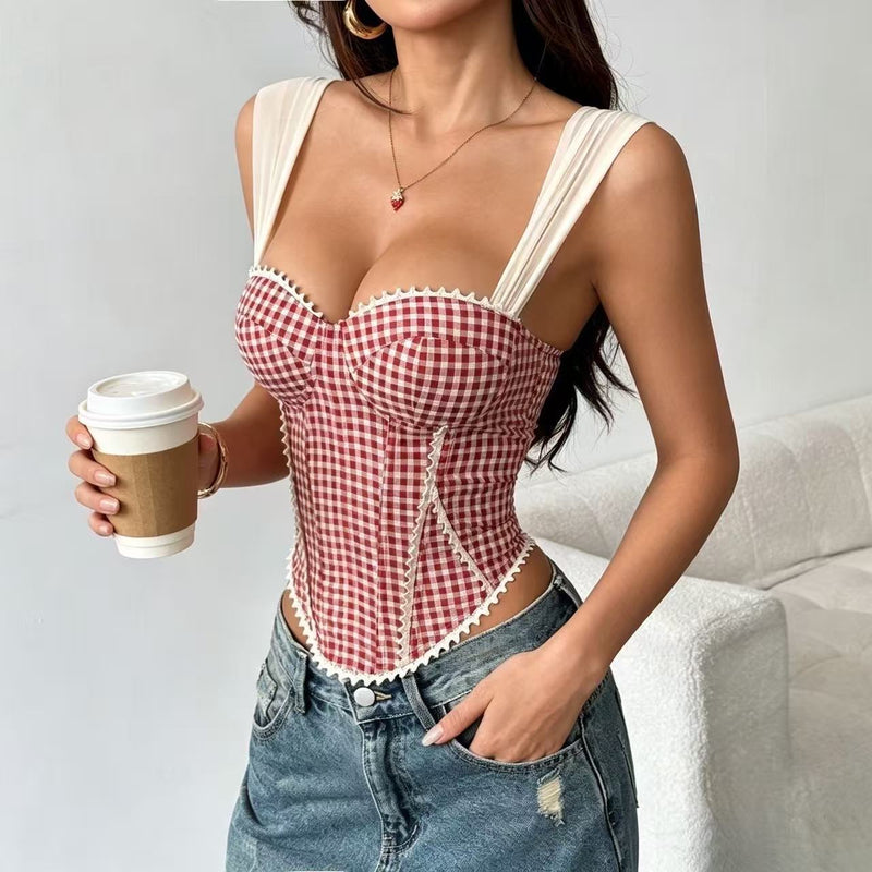 Print Backless Bandage Tank Top GPBY VE8427