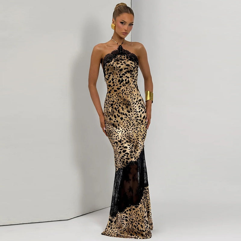 Sleeveless Patchwork Mesh Maxi Dress GYME K6D15666A