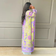 Print Color Block Long Sleeve Cardigan Coat YF 10634