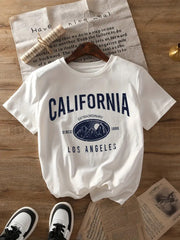 Loose Letter Print Short Sleeve T Shirt GYIQ ZB113885C ZW113857C