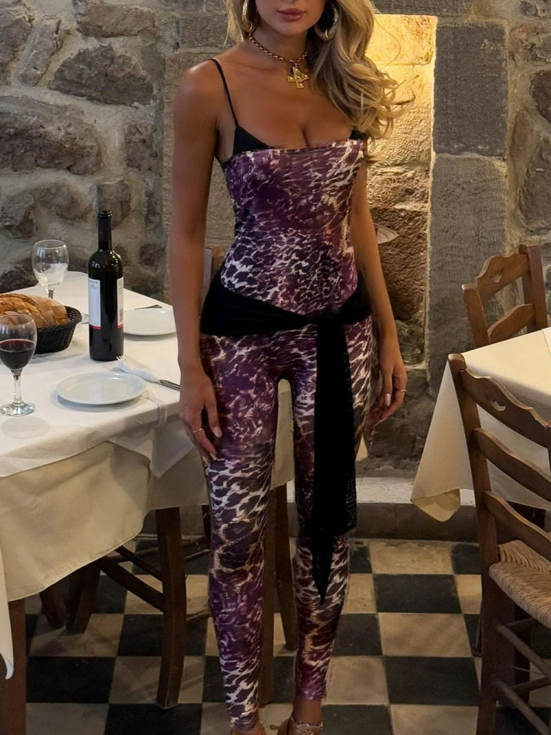 Leopard Print SlingTight Faux Two