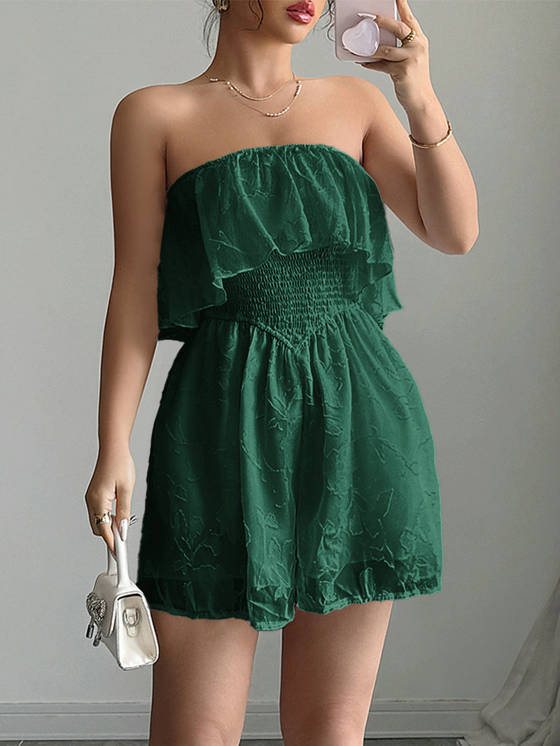 Solid Color Wrap Chest Slim Romper GZEY D2326004