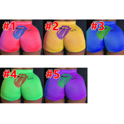 Plus Size Tongue Print Fitness Yoga Skinny Shorts SHD 9301