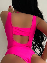 Sexy Tie Up Hollow Out One Piece Swimsuit DYSC DY22A166YYB101013