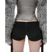 Zipper Long Sleeve Furzzy Patchwork Jackets GSLF K25C83769