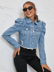 Long Sleeve Lapel Denim Short Coats GYXN 30321