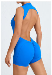 Solid Color Backless Yoga Sport Romper GQSA YL075