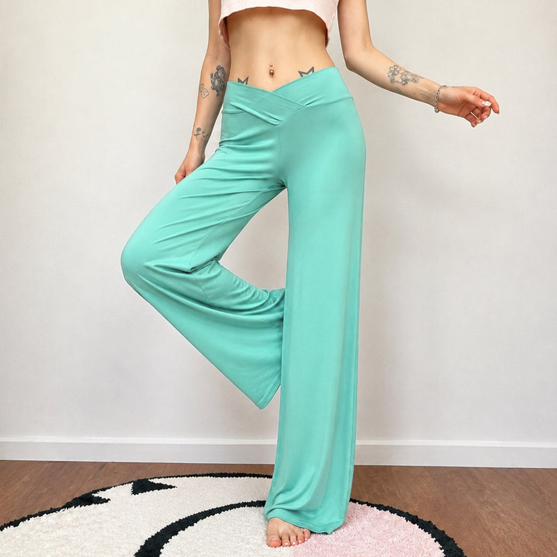 Solid Color Wide Leg Knits Pants GPKJ MR50455