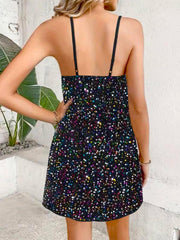 Colorful Sequin Spaghetti Strap Mini Dress GXRF QC165