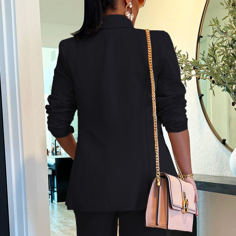 Solid Color Long Sleeve Loose Blazer AIL AL304