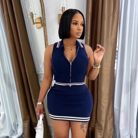 Sleeveless Knits Mini Dress GDYF 6806