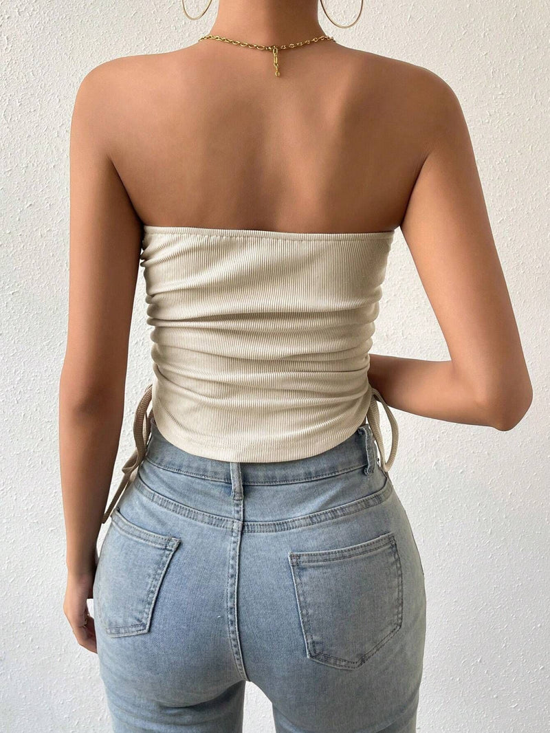 Solid Color Drawstring Wrap Chest Vest GYSQ CVEA2480