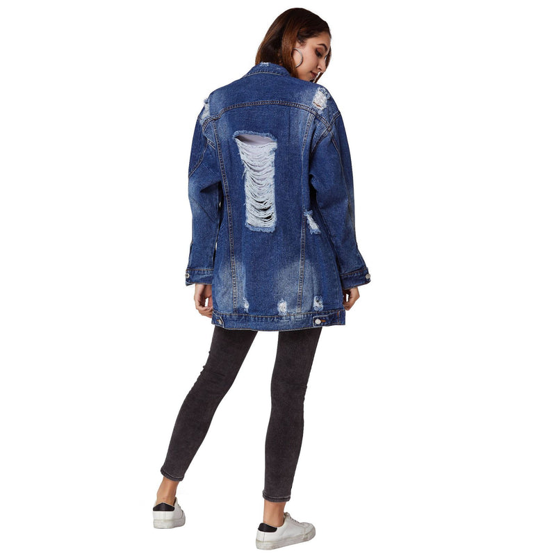 Long Sleeve Lapel Neck Denim Coat GKNF TS CH1173