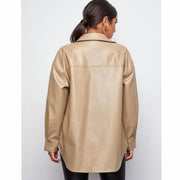 PU Leather Lapel Shirt Coat GPBY 1441
