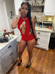 Sexy Backless Print Sleeveless Romper MEM 88685