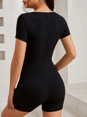 Short Sleeve Solid Color Romper GYSQ CJEA1280