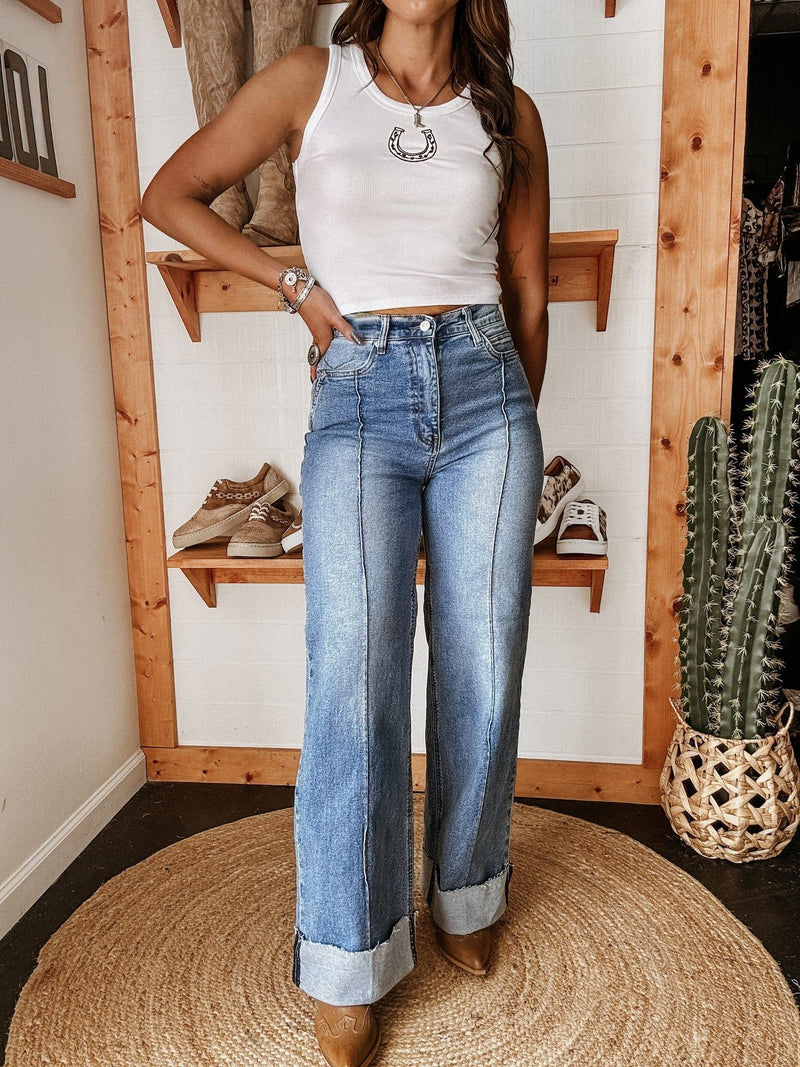 Casual Washed Straight Jeans GYAN 89198