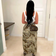 Camouflage Print High Split Long Skirt GNZD 8805DD