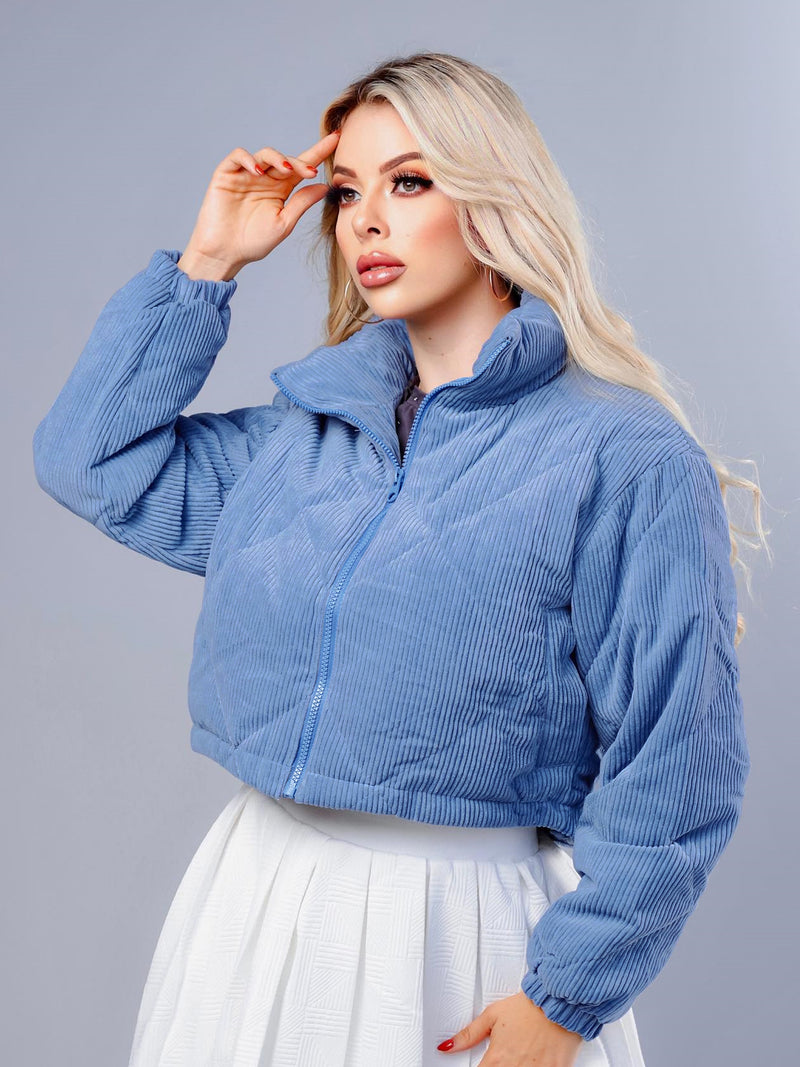 Solid Color Long Sleeve Thick Jacket YH 9003