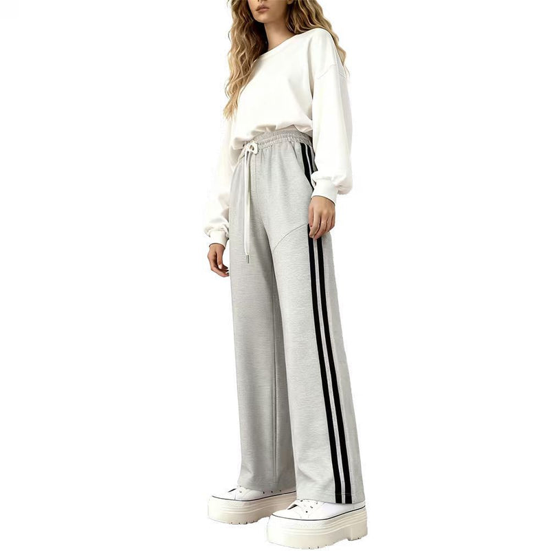 Plus Size Loose Stripe Patchwork Pants YIM 6671