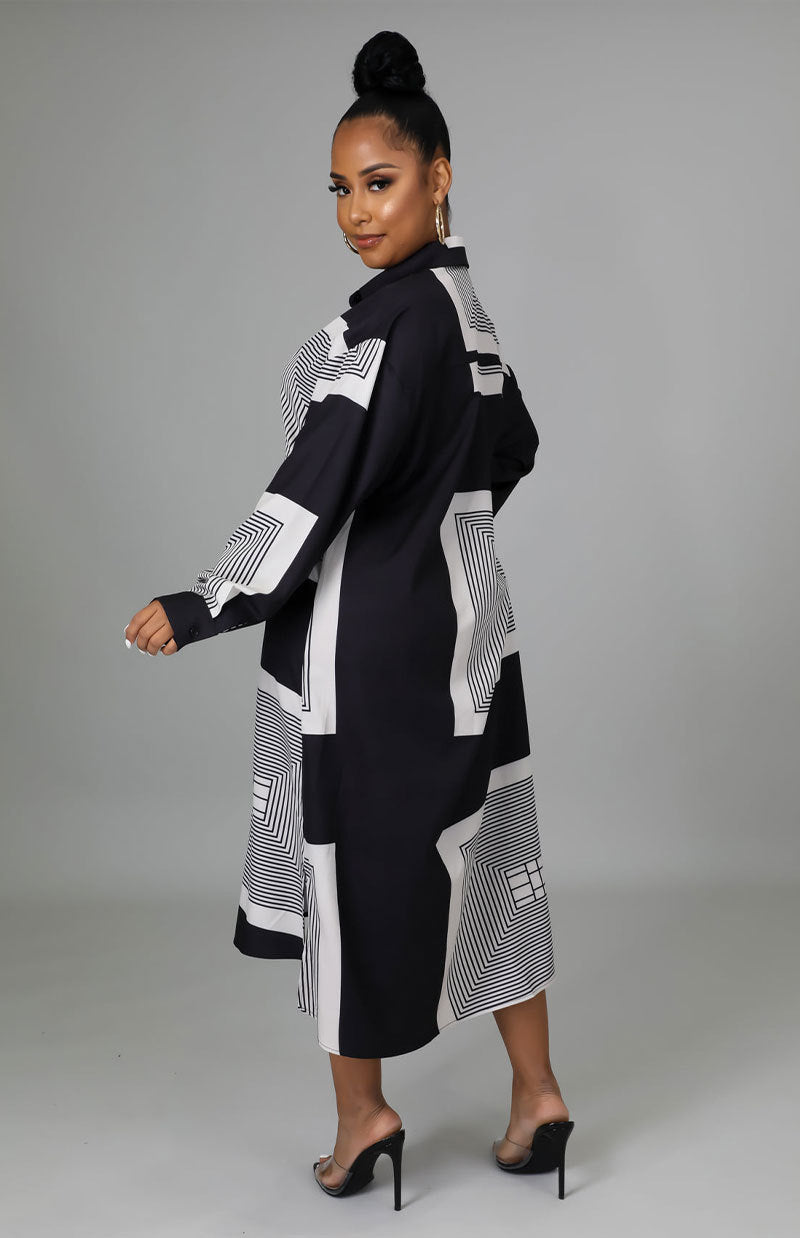 Casual Color Block Long Shirt XHXF 946