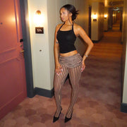 Mesh Print See Through Casual Pant MXBF Y26PT319