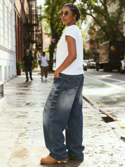 Plus Size Casual Washed Loose Jeans GYLN 0919