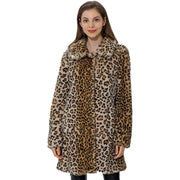 Leopard Print Long Sleeve Loose Plush Jacket NK 8629