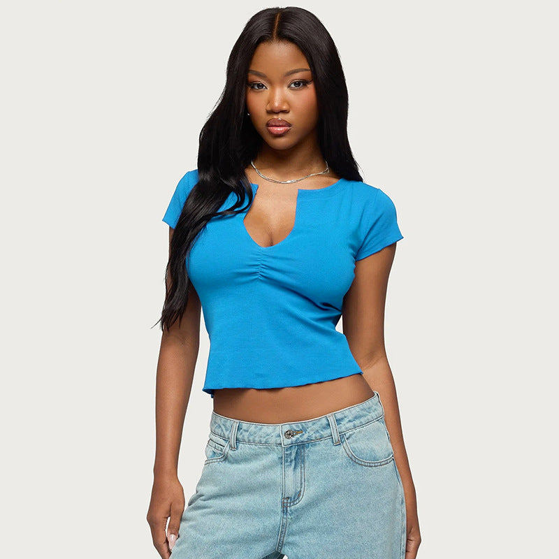 V Neck Short Sleeve T Shirt GSBW J26TP062