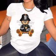 Plus Size Print Casual Short Sleeve T Shirt YIM 409