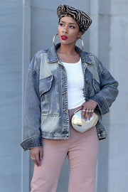 Loose Lapel Long Sleeve Denim Jackets GYLN 9090