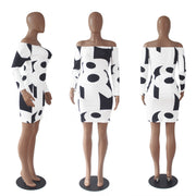 Sexy Printed Long Sleeve Bodycon Dress SHD 9037