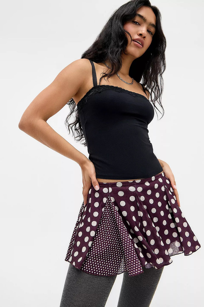 Polka Dots Print Yoga Sport Skirt QMZF 18021