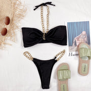 Sexy Chain Swimsuit Two Piece Set CSYZ B289W