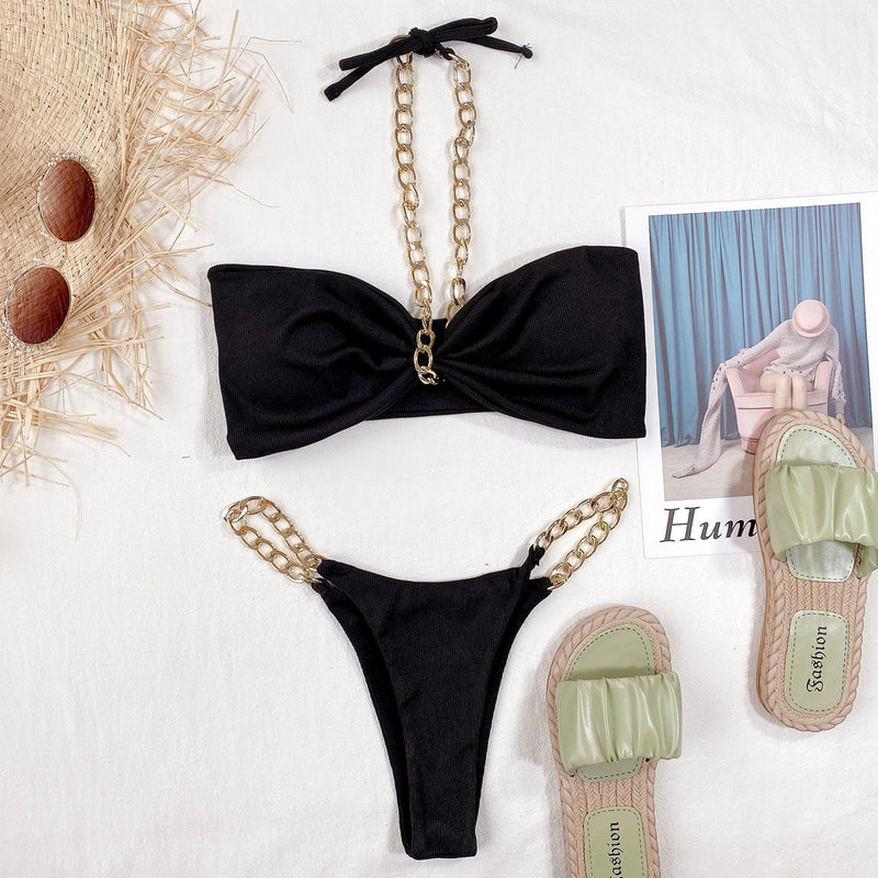 Sexy Chain Swimsuit Two Piece Set CSYZ B289W