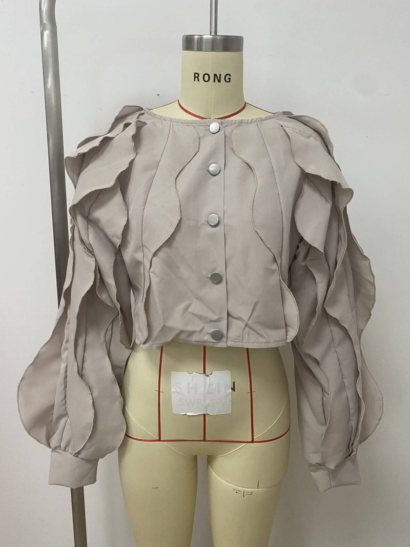 Irregular Ruffles Lantern Sleeves Coats LSD 2856