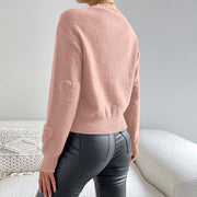 Peach Heart Sweater Pullover Long Sleeve Top GDAM 1021